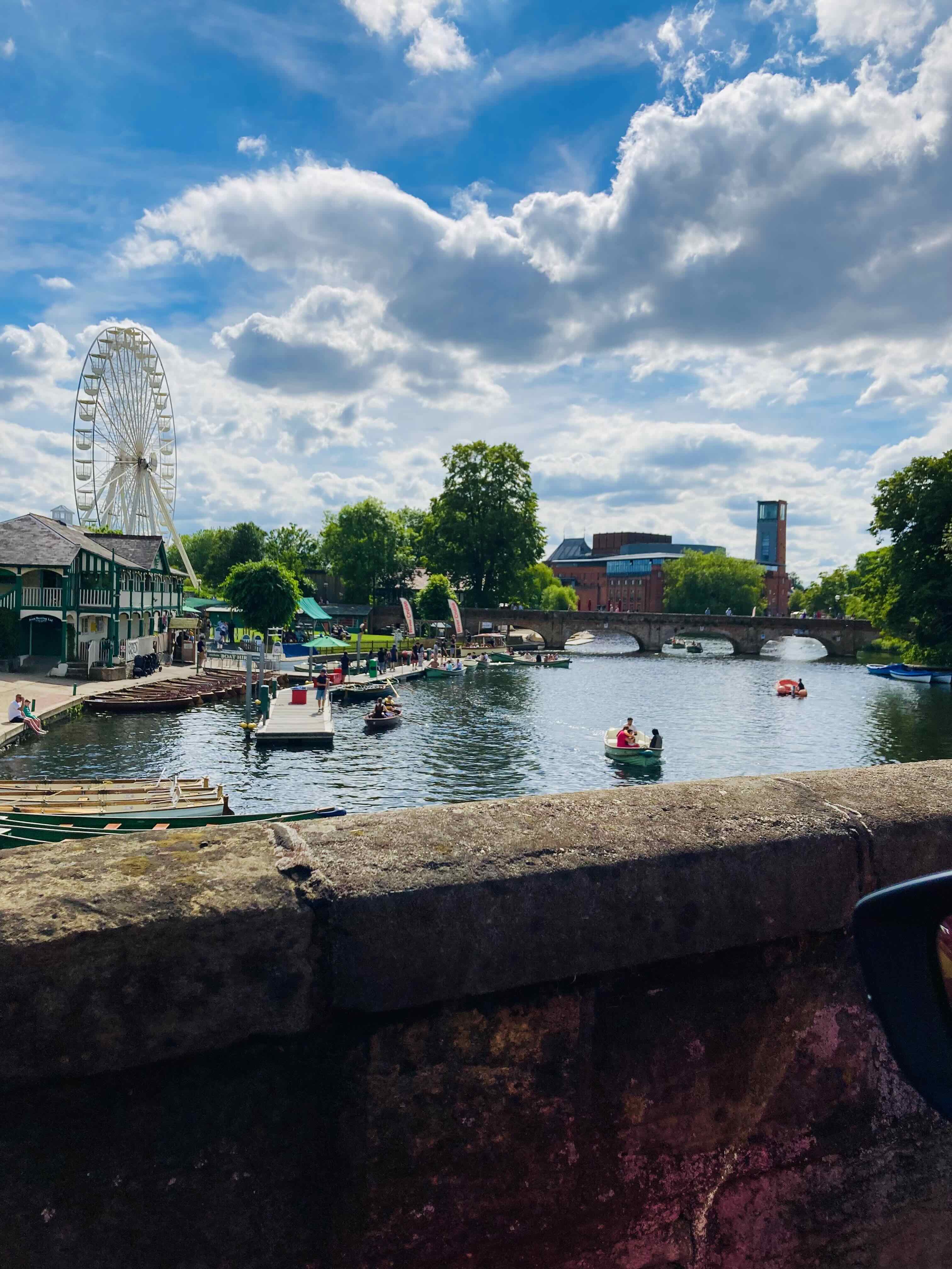 Stratford-upon-Avon riverside and Royal Shakespeare Theatre