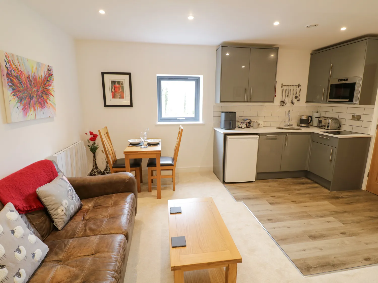Living and kitchen area at Oldwyche Barns